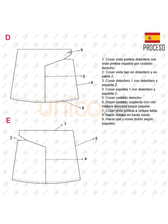 MOLDE FALDA MINI MUJER 2207