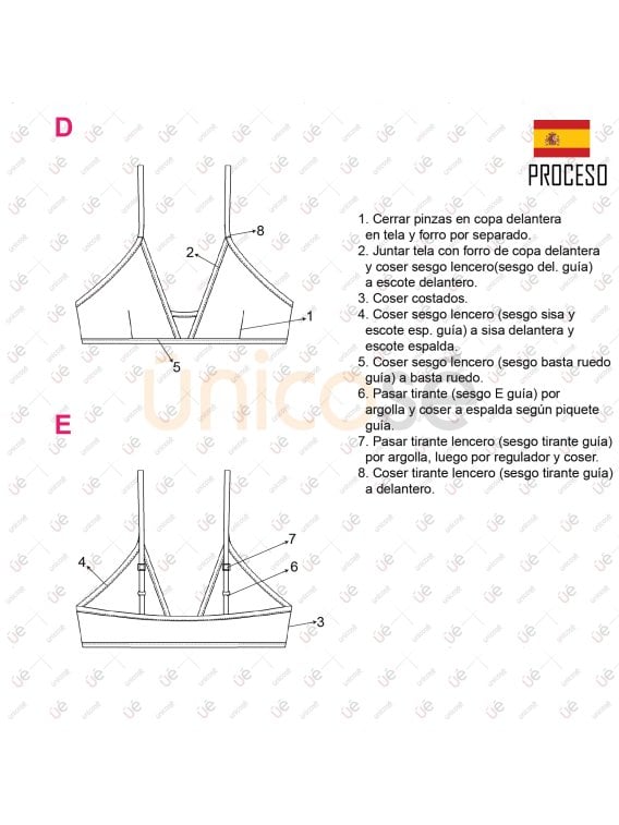 MOLDE SUJETADOR BASICO INTERIOR MUJER 2204