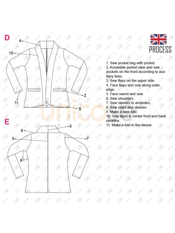 MOLDE CHAQUETA BLAZER MUJER 2207