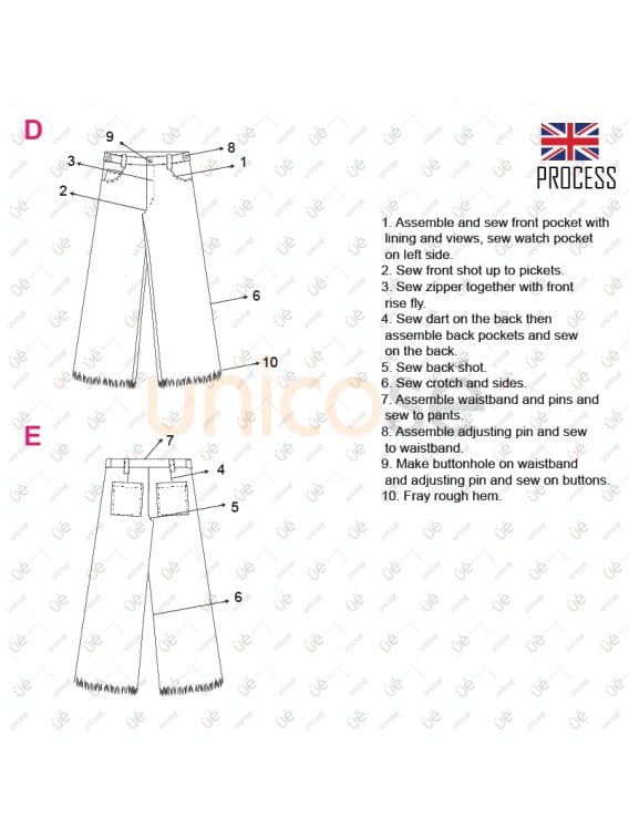 MOLDE PANTALON JEANS MUJER 2102IN