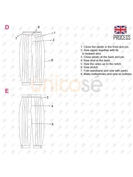 MOLDE PANTALON BOMBACHO DANZA RT 2227