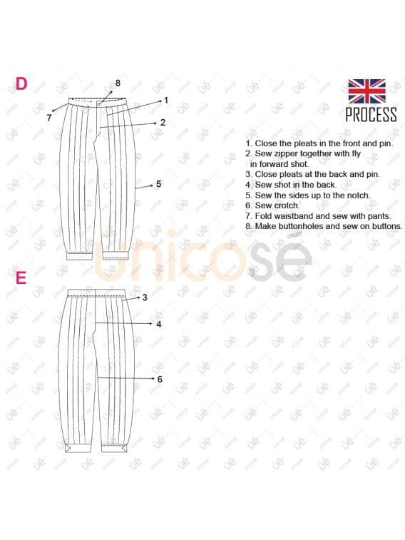 MOLDE PANTALON BOMBACHO DANZA RT 2227