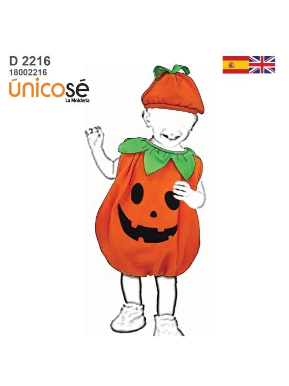 MOLDE DISFRAZ DE CALABAZA BEBE 2216