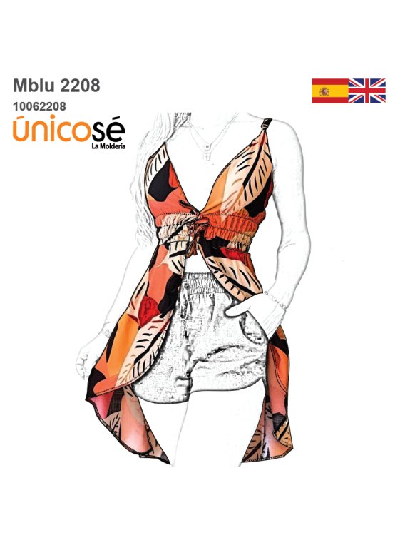 MOLDE BLUSA TOP LARGA MUJER 2208