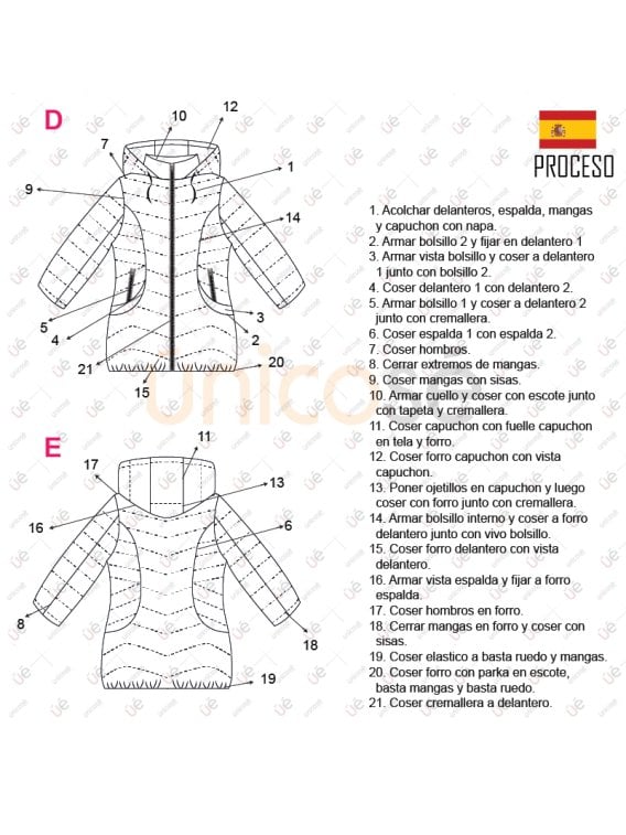 MOLDE PARKA LARGA MUJER 2204