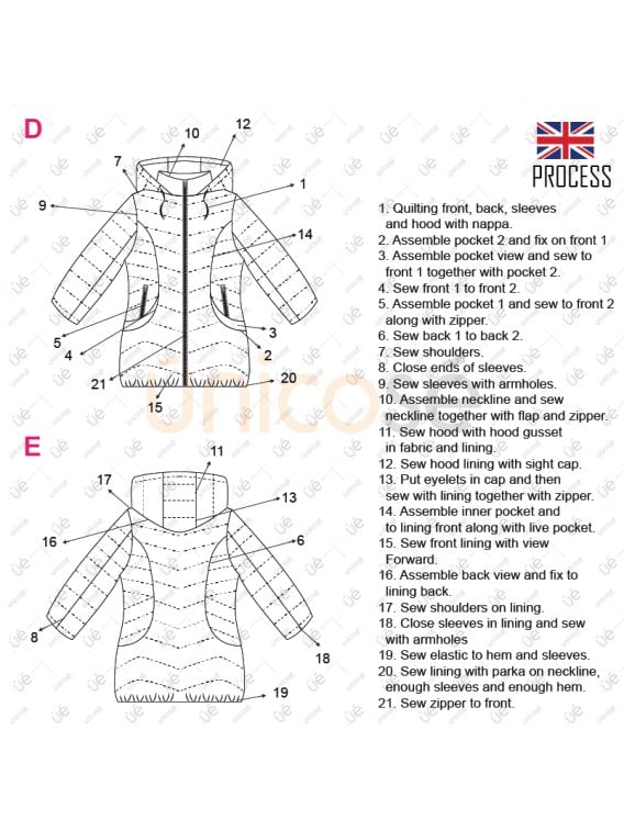 MOLDE PARKA LARGA MUJER 2204