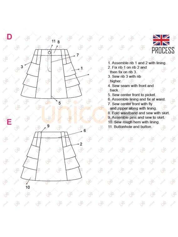 MOLDE FALDA CORTA MUJER 2209