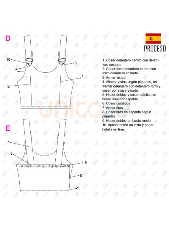 MOLDE TOP TIRANTES CON AJUSTE MUJER 2213