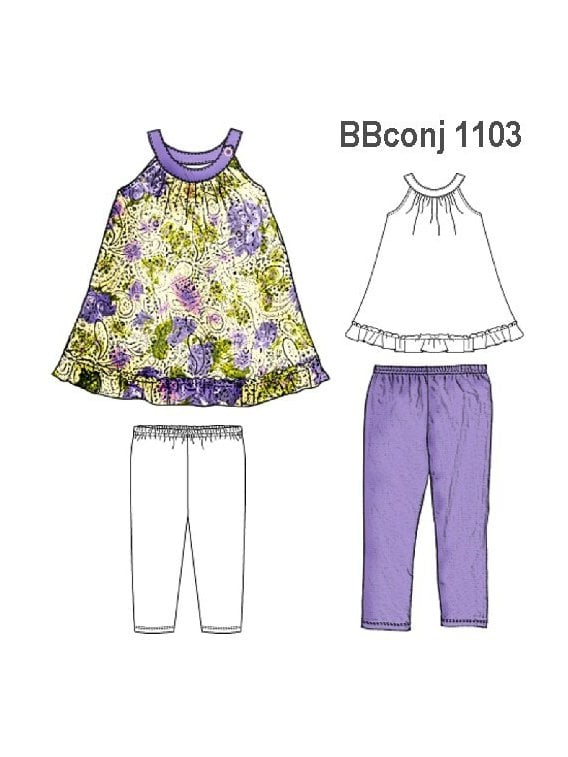 CONJUNTO BEBE, VESTIDO CORTO 
