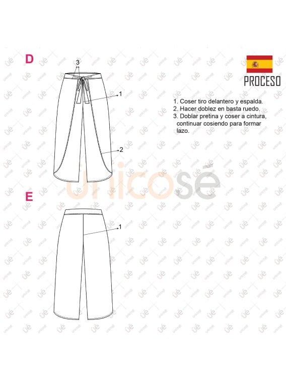 MOLDE PANTALON PAREO MUJER 2212