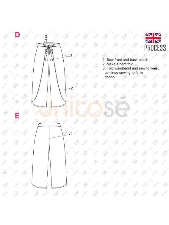 MOLDE PANTALON PAREO MUJER 2212