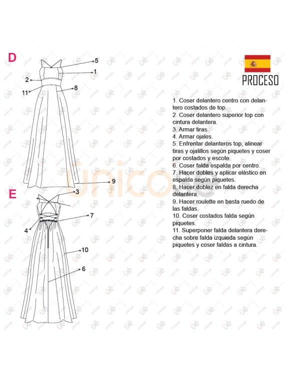 MOLDE VESTIDO LARGO MUJER 2215
