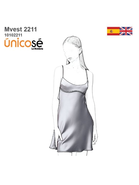 MOLDE VESTIDO CORTO MUJER 2211
