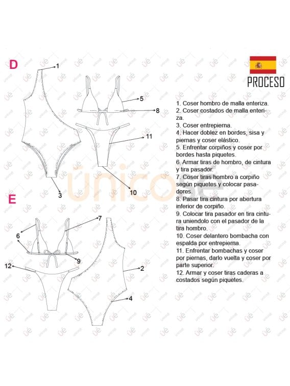 MOLDE TRAJE DE BAÑO 3 PIEZAS MUJER 2206