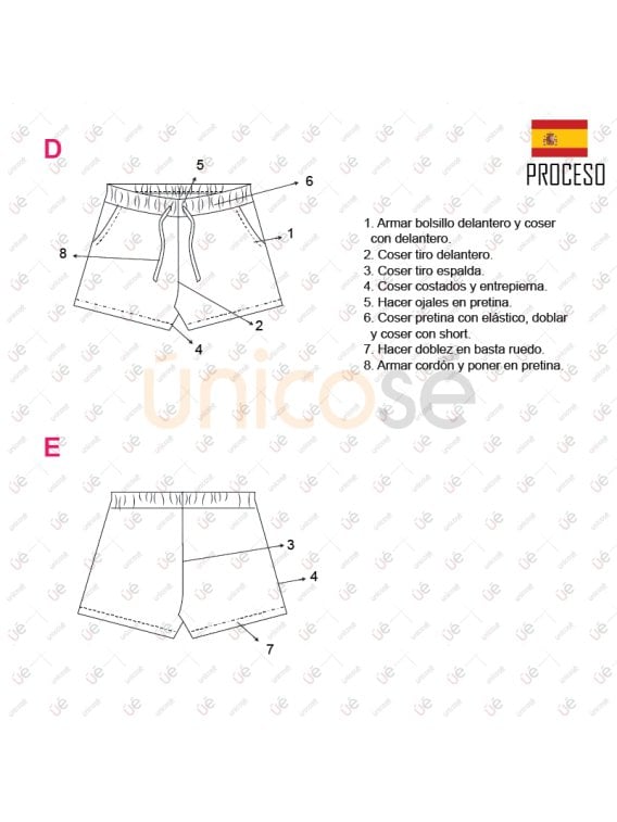 MOLDE SHORT BASICO MUJER 2201