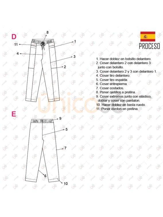 MOLDE PANTALON CARGO MUJER 2213