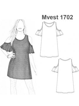 VESTIDO CORTO HOMBROS DESCUBIERTOS MUJER