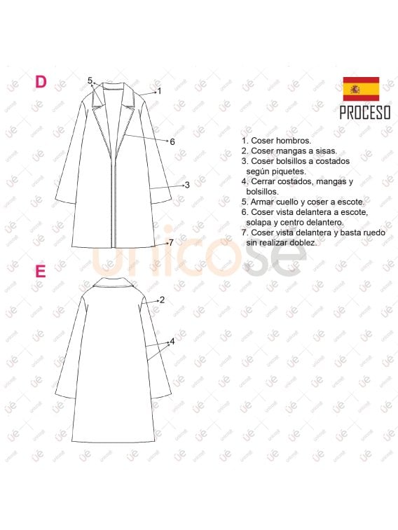 MOLDE ABRIGO TAPADO MUJER 2208