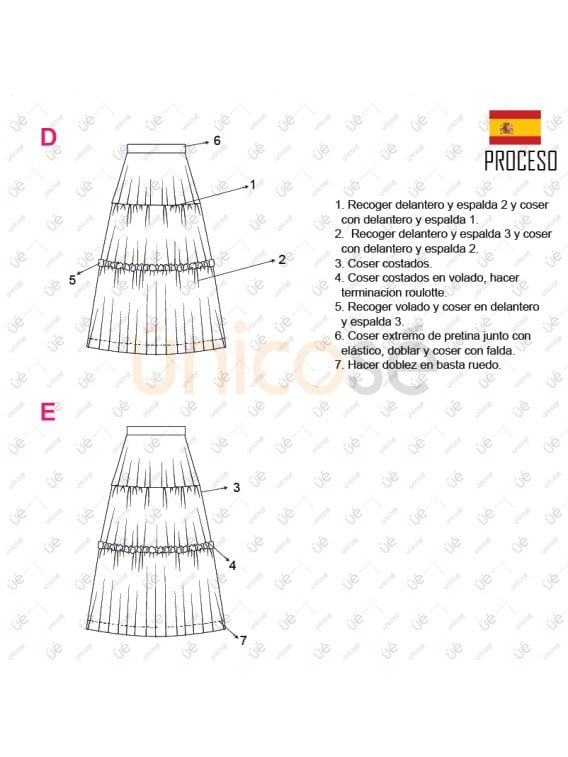 MOLDE FALDA LARGA MUJER 2210