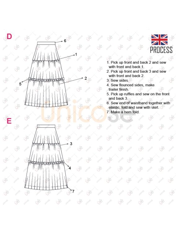 MOLDE FALDA LARGA MUJER 2210