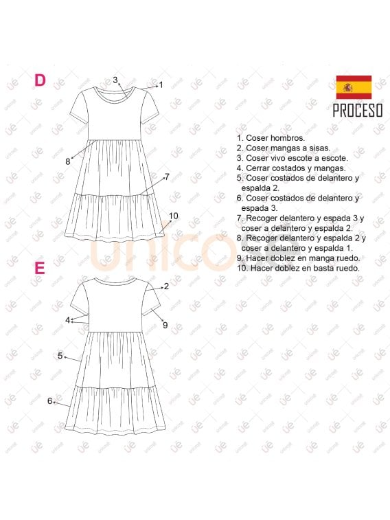 MOLDE VESTIDO BASICO MUJER 2217