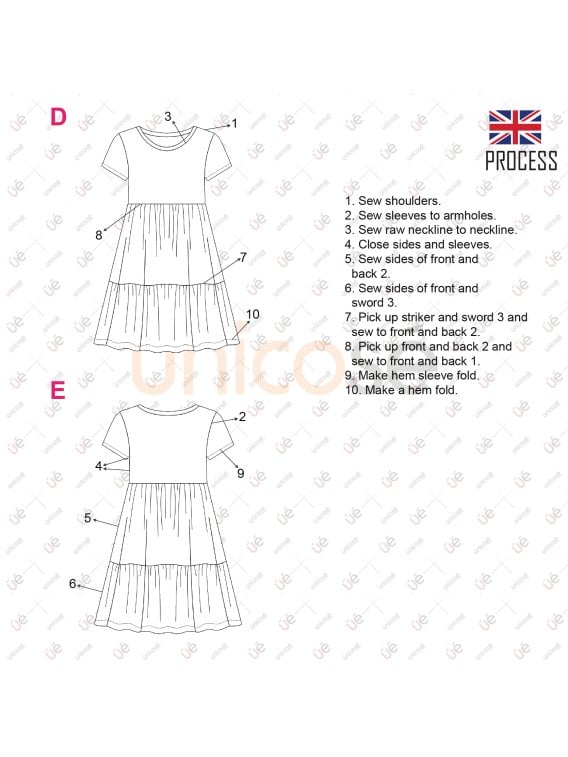 MOLDE VESTIDO BASICO MUJER 2217