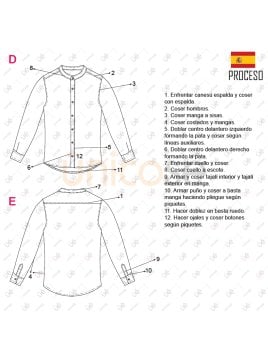 MOLDE CAMISA MAO HOMBRE 2203