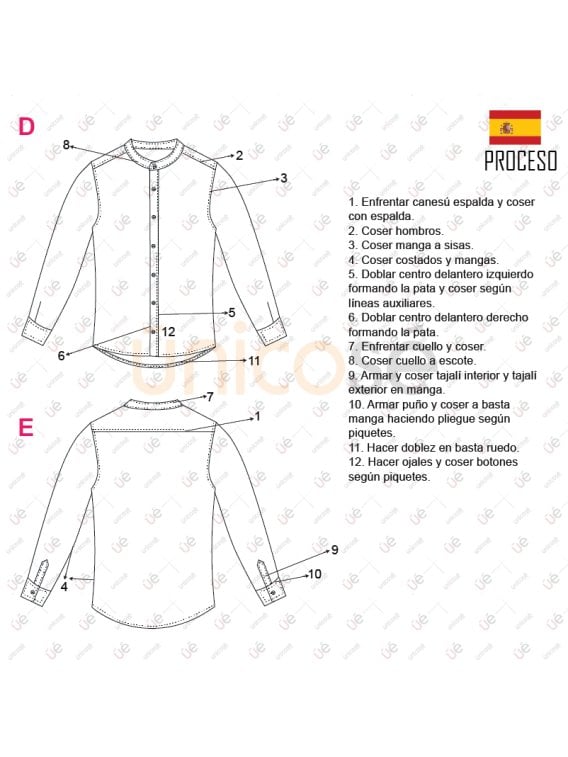 MOLDE CAMISA MAO HOMBRE 2203