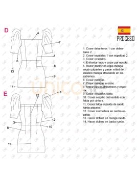 MOLDE VESTIDO CORTO MUJER 2218