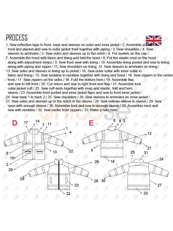 MOLDE CHAQUETA TRABAJO DOBLE RT 2230