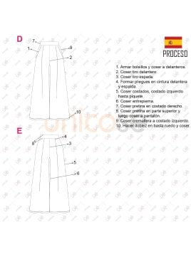 MOLDE PANTALON PALAZZO MUJER 2216