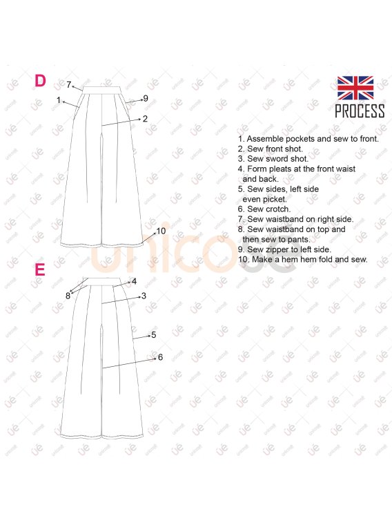 MOLDE PANTALON PALAZZO MUJER 2216