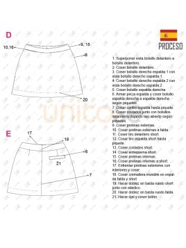 MOLDE FALDA CON SHORT MUJER 2212