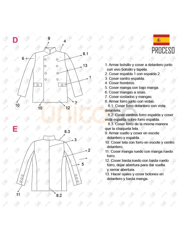 MOLDE CHAQUETA MILITAR RT 2231
