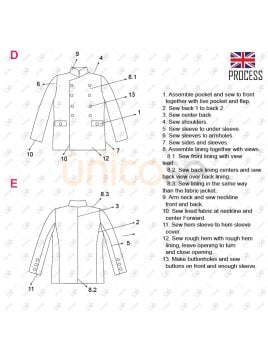 MOLDE CHAQUETA MILITAR RT 2231