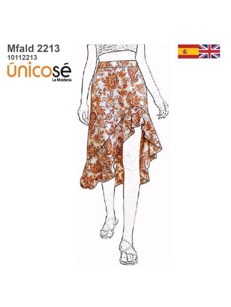 MOLDE FALDA ASIMETRICA MUJER 2213