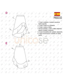 MOLDE FALDA ASIMETRICA MUJER 2213
