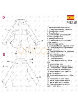 MOLDE CHAQUETA CORTAVIENTO MUJER 2209