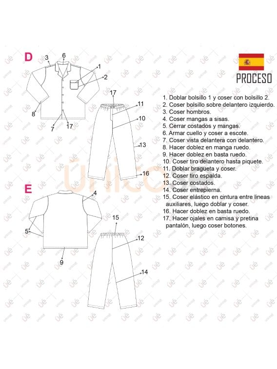 MOLDE PIJAMA CLASICO HOMBRE 2201