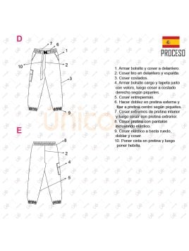 MOLDE PANTALON CARGO MUJER INFANTIL 2004IN