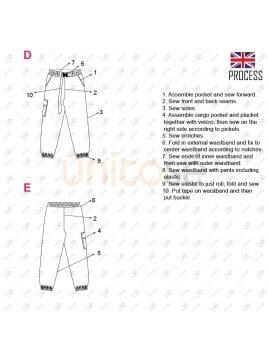 MOLDE PANTALON CARGO MUJER INFANTIL 2004IN