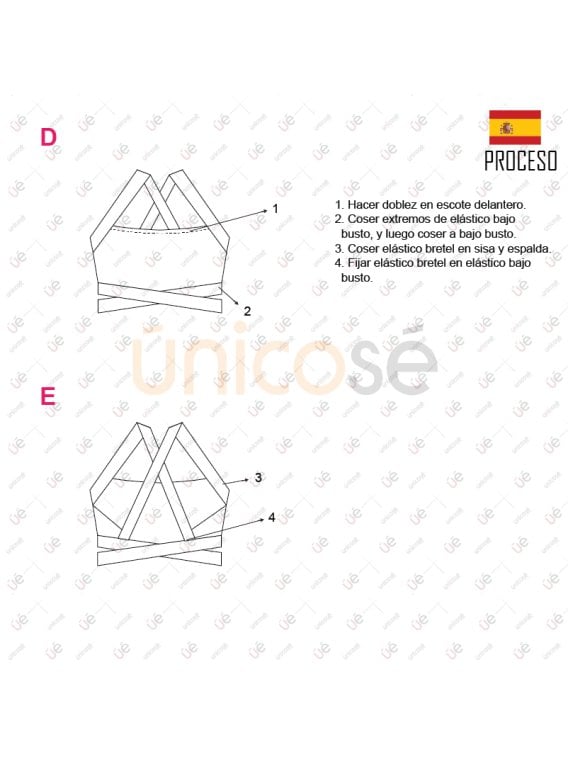 MOLDE TOP ELASTICOS MUJER 2215