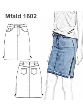 FALDA POLLERA TUBO MEZCLILLA DENIM MUJER