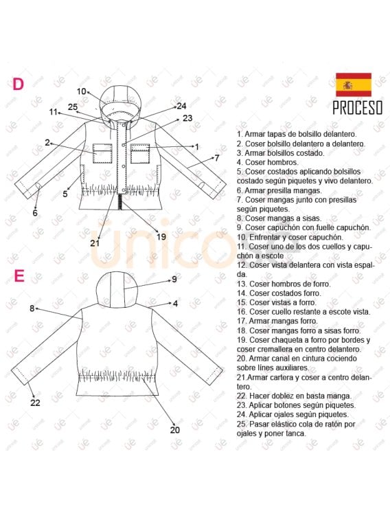 MOLDE CHAQUETA CORTAVIENTO MUJER 2210