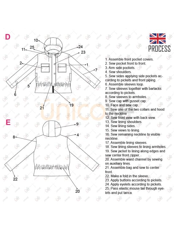 MOLDE CHAQUETA CORTAVIENTO MUJER 2210