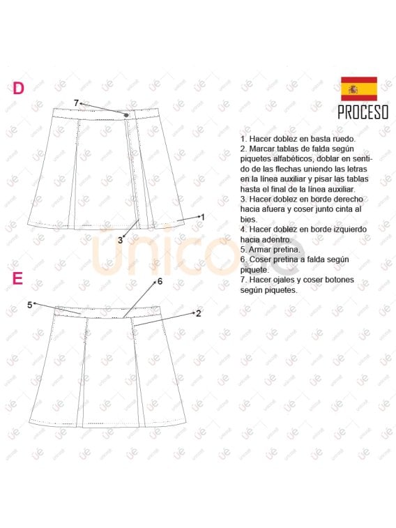 MOLDE FALDA TABLAS ESCOLAR 2204
