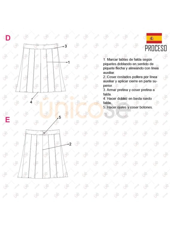 MOLDE FALDA TABLAS ESCOLAR 2205