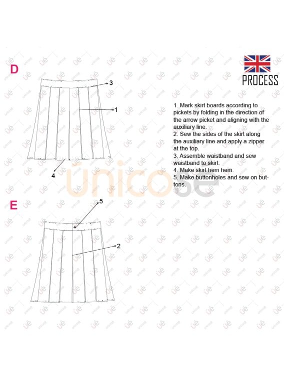 MOLDE FALDA TABLAS ESCOLAR 2205