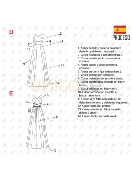 MOLDE VESTIDO LARGO MUJER 2219