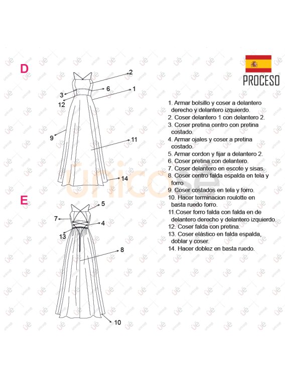 MOLDE VESTIDO LARGO MUJER 2219
